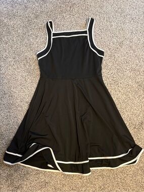 SHEIN Black Fit-and-Flare Dress with White Trim